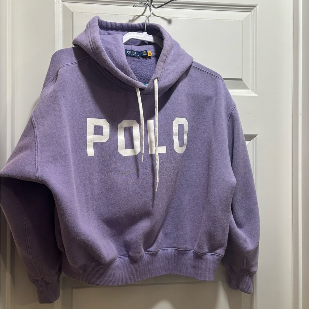 Ralph Lauren Purple Hoodie with White Logo
